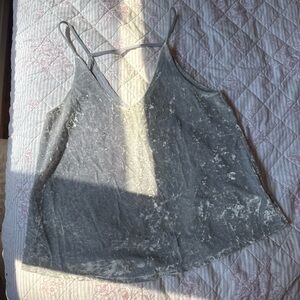 American Eagle Outfitters Grey Crushed Velvet Cami Tank
